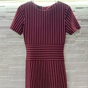 Striped Burgundy Dress